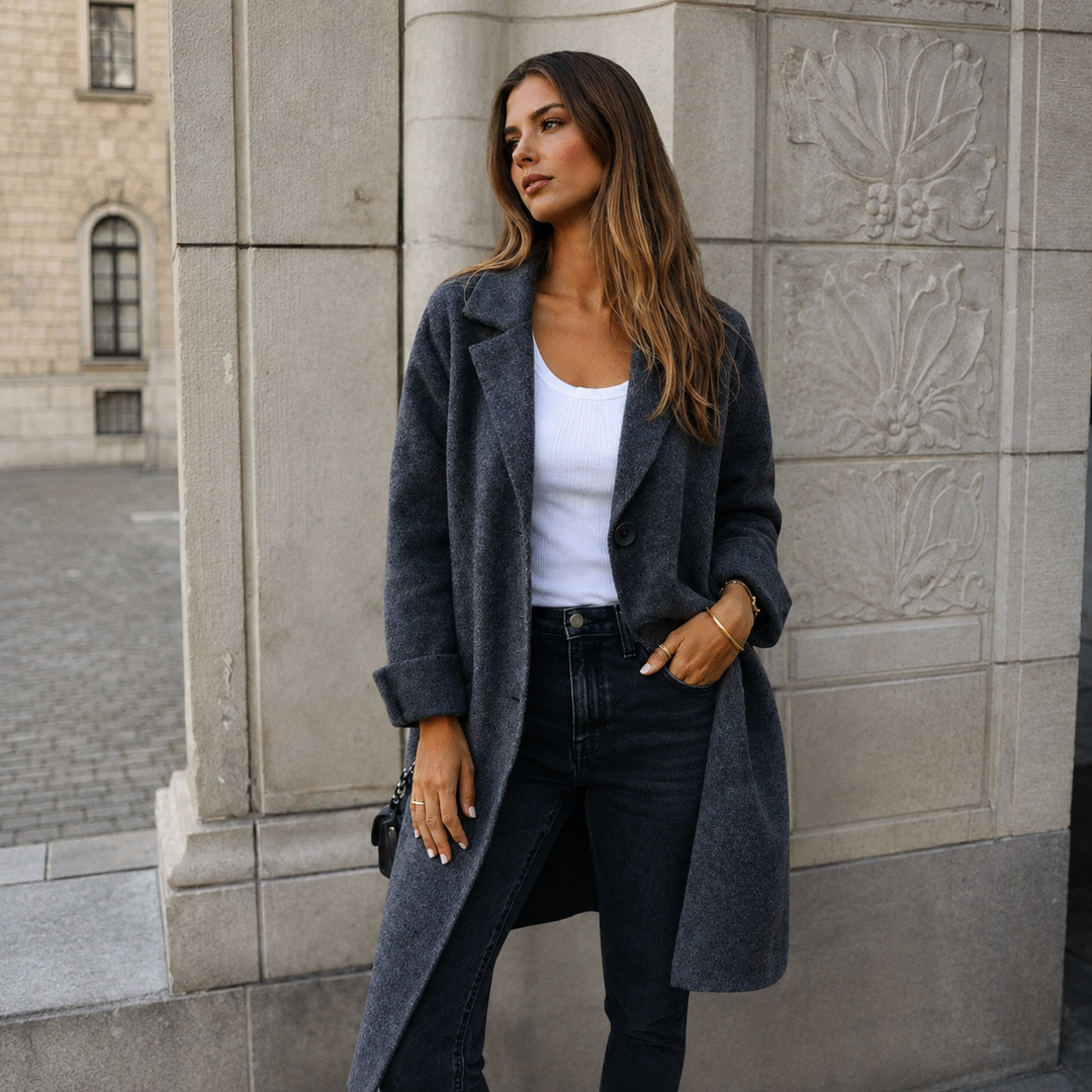Manteau classique coupe droite – Gris