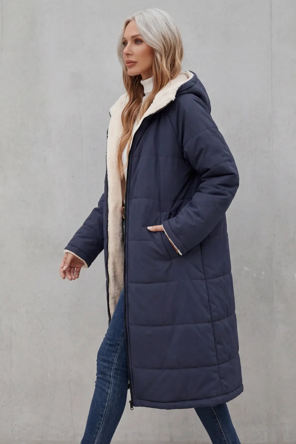 Manteau Long et Chaud à Capuche