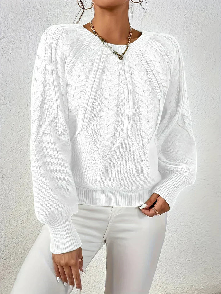 Pull élégant à manches ballon – Blanc