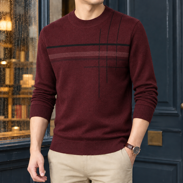 Pull Homme à Motif Graphique – Rouge