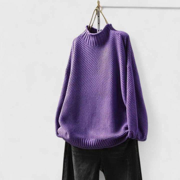 Pull oversize à col montant – Violet
