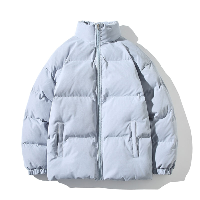 Veste Chaude à Col Montant – Bleu