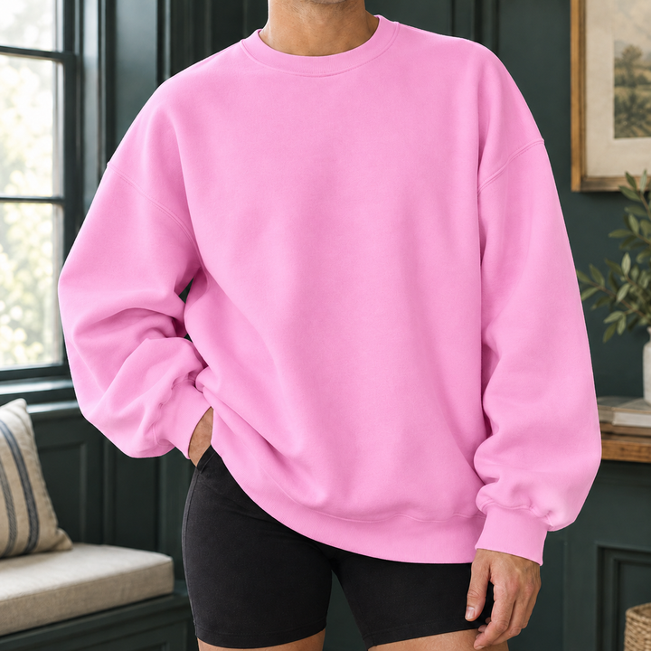 Sweat Homme Coupe Ample – Round Neck Rose