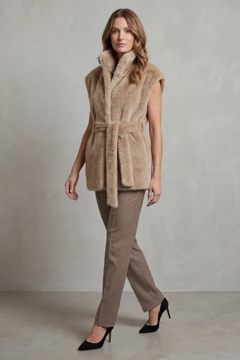 Cardigan Ceinturé sans Manches