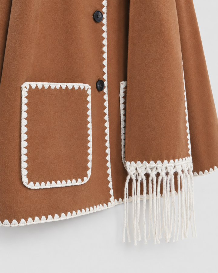 Manteau Ample avec Écharpe Intégrée