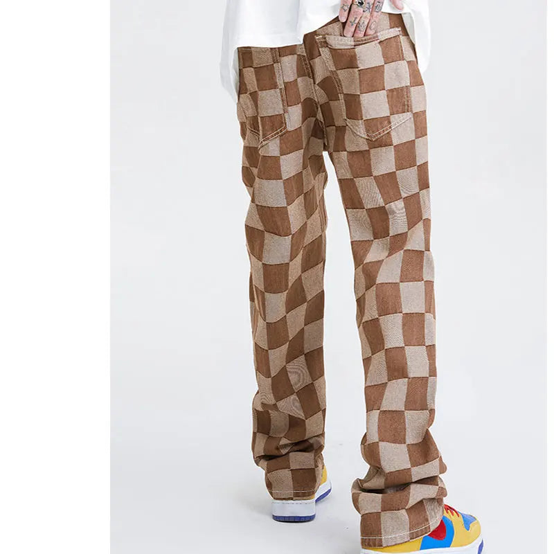Pantalon Homme à Motif Damier