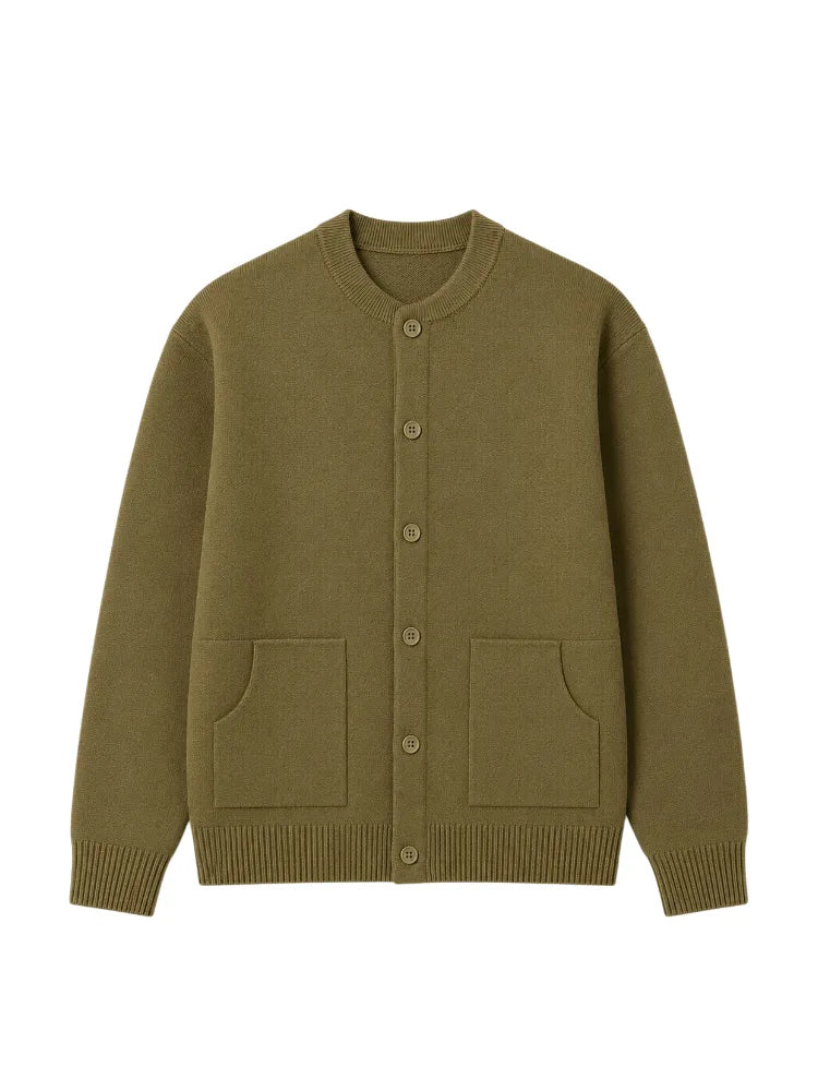 Cardigan Homme Essentiel à Poches – Vert
