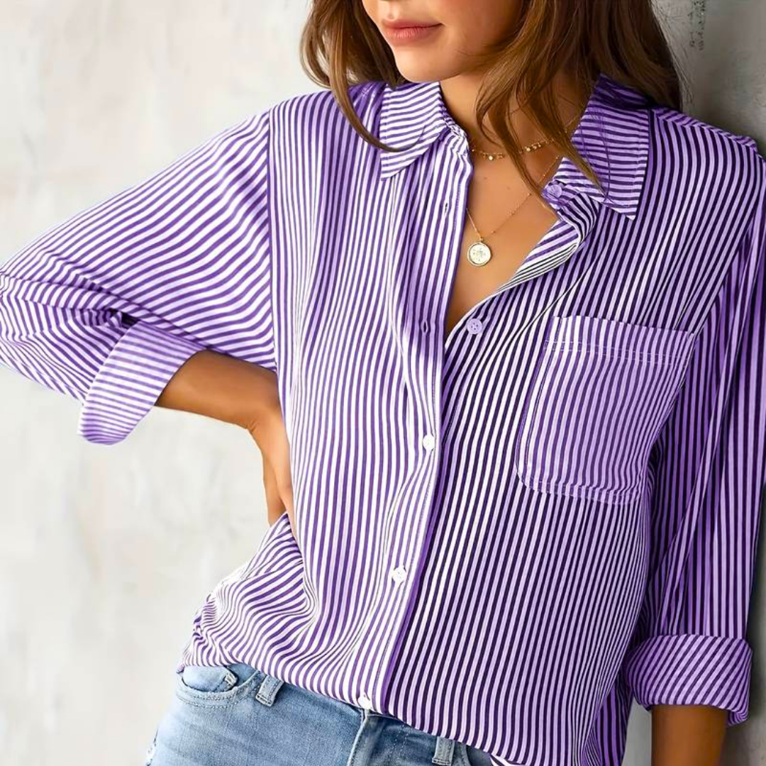 Top Rayé à Coupe Décontractée – Violet