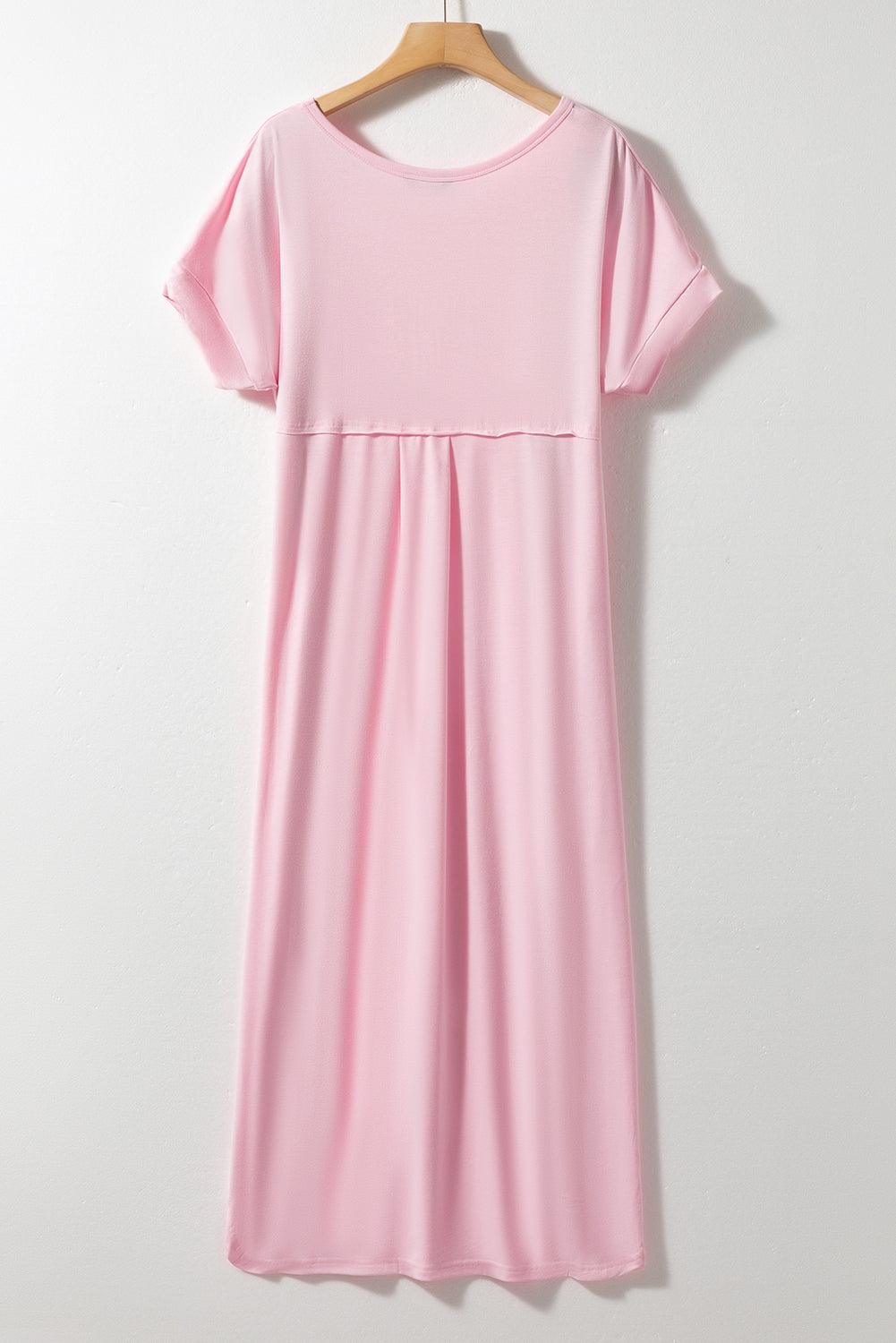 Robe Maxi | Mélange de Coton | Coupe Décontractée avec Fente