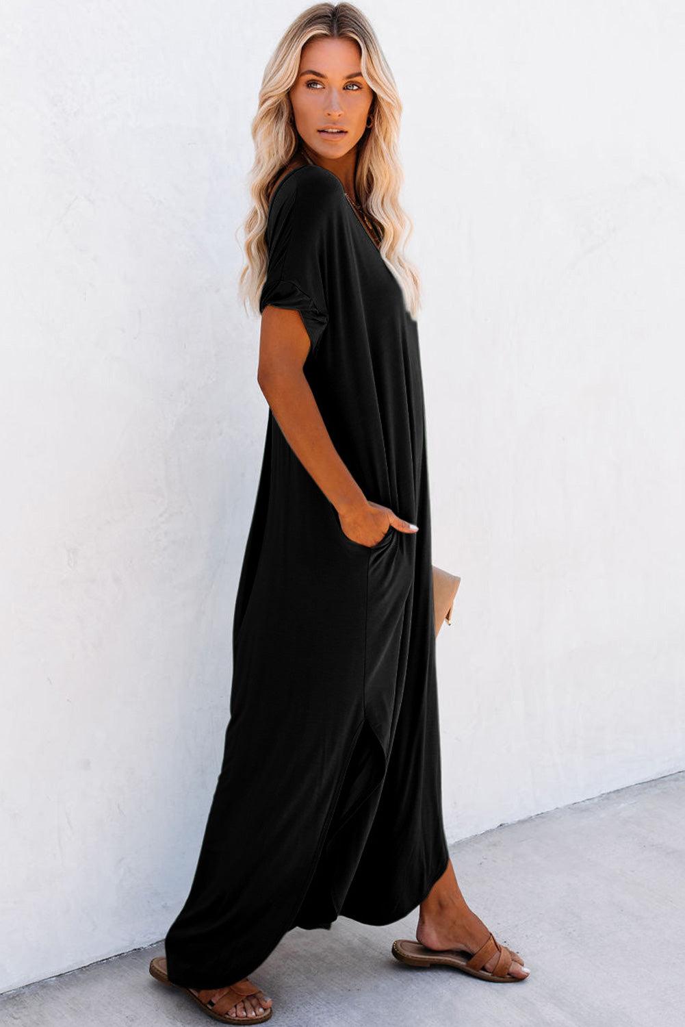 Robe Maxi | Mélange de Coton | Coupe Décontractée avec Fente