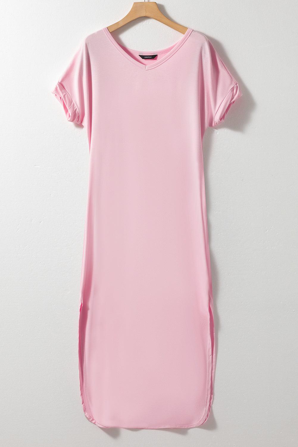 Robe Maxi | Mélange de Coton | Coupe Décontractée avec Fente