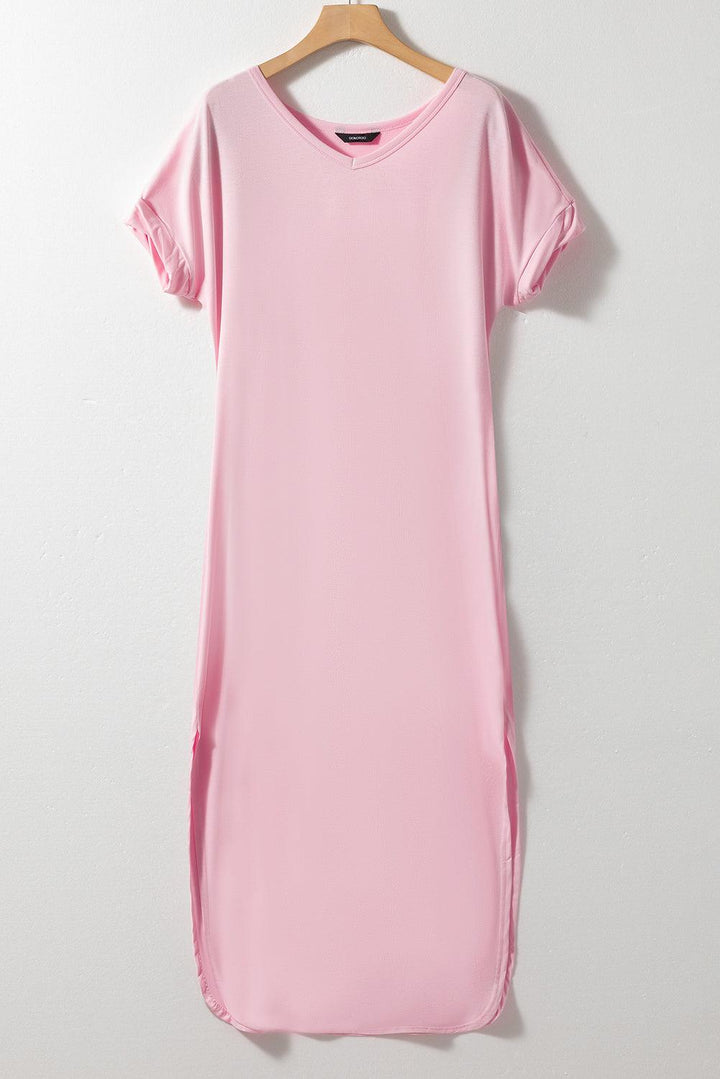 Robe Maxi | Mélange de Coton | Coupe Décontractée avec Fente
