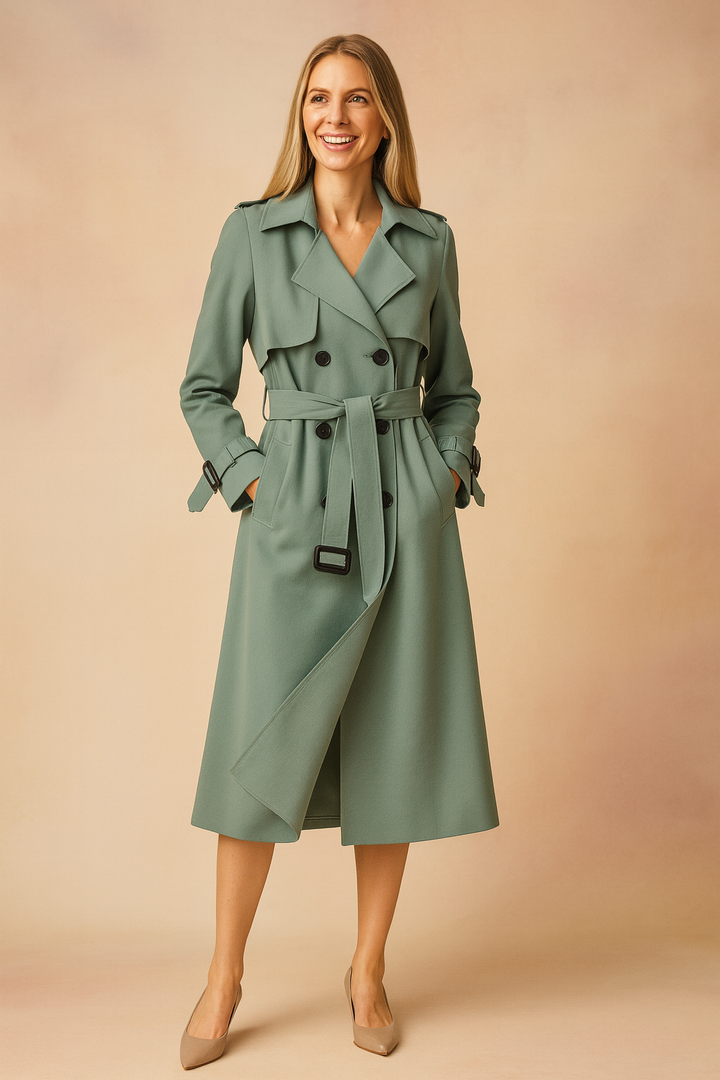 Manteau Style Trench Classique – Vert