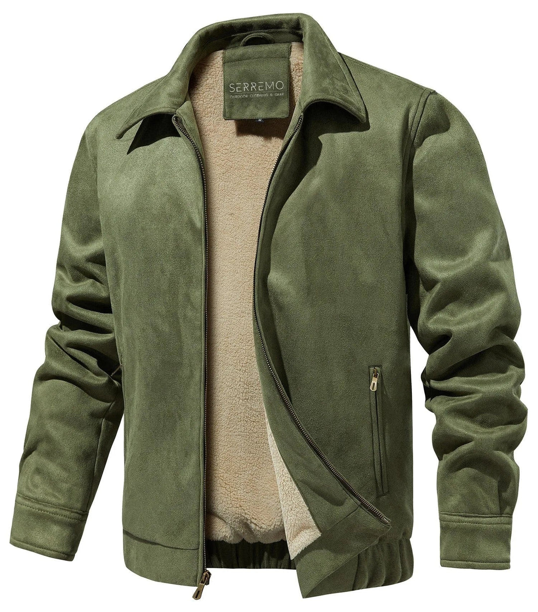 Veste Doublée Style Aviateur – Vert Olive
