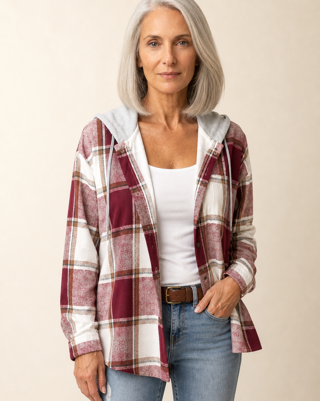 Veste à Carreaux et Capuche