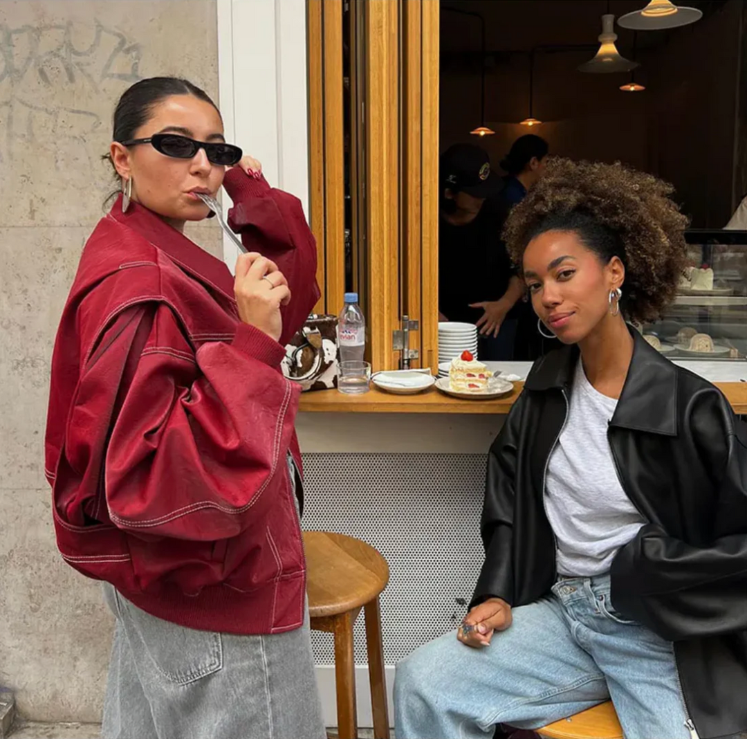 Veste ample à coutures apparentes