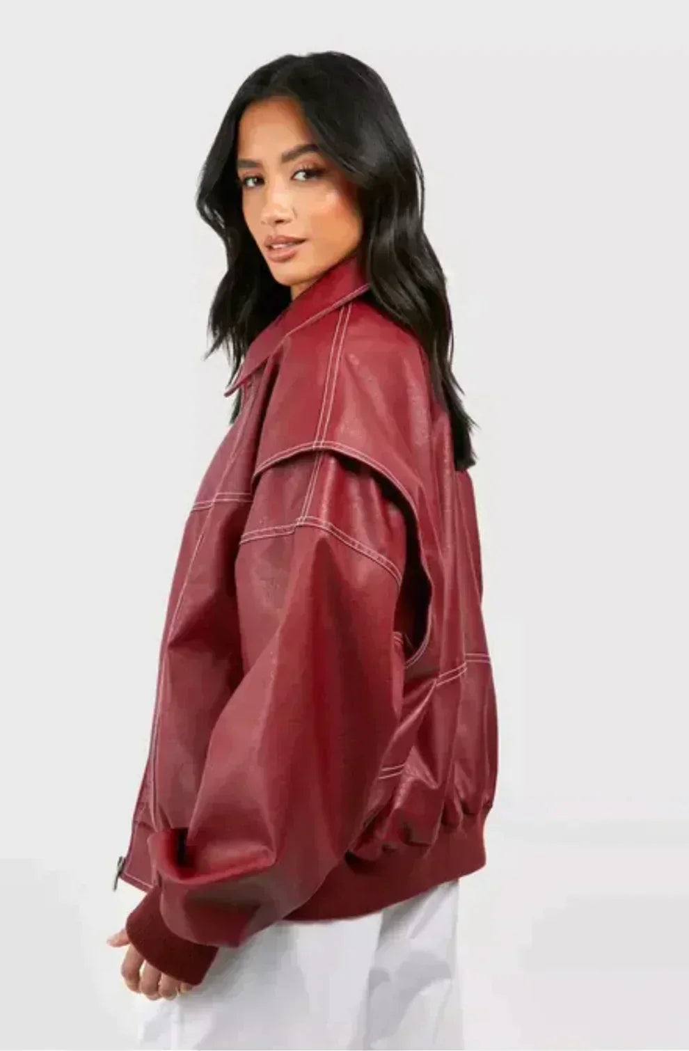 Veste ample à coutures apparentes
