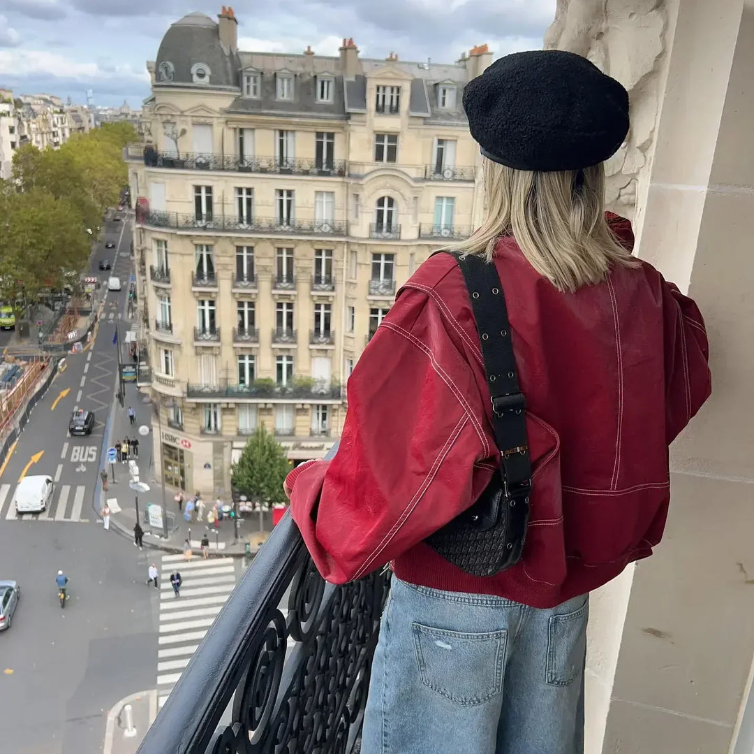 Veste ample à coutures apparentes
