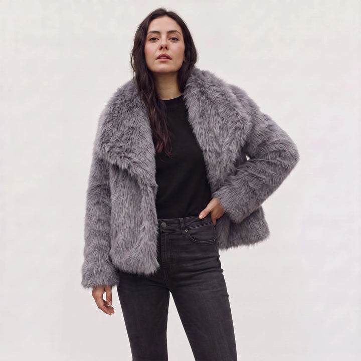 Veste ample et douillette – Gris Foncé