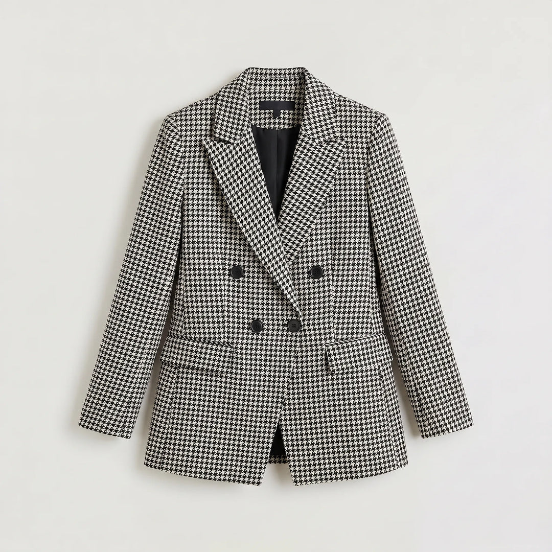 Veste Blazer Croisée Pied-de-Poule