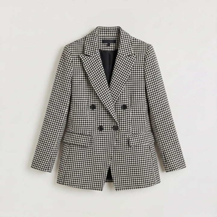 Veste Blazer Croisée Pied-de-Poule