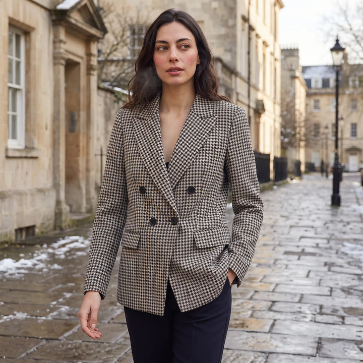 Veste Blazer Croisée Pied-de-Poule