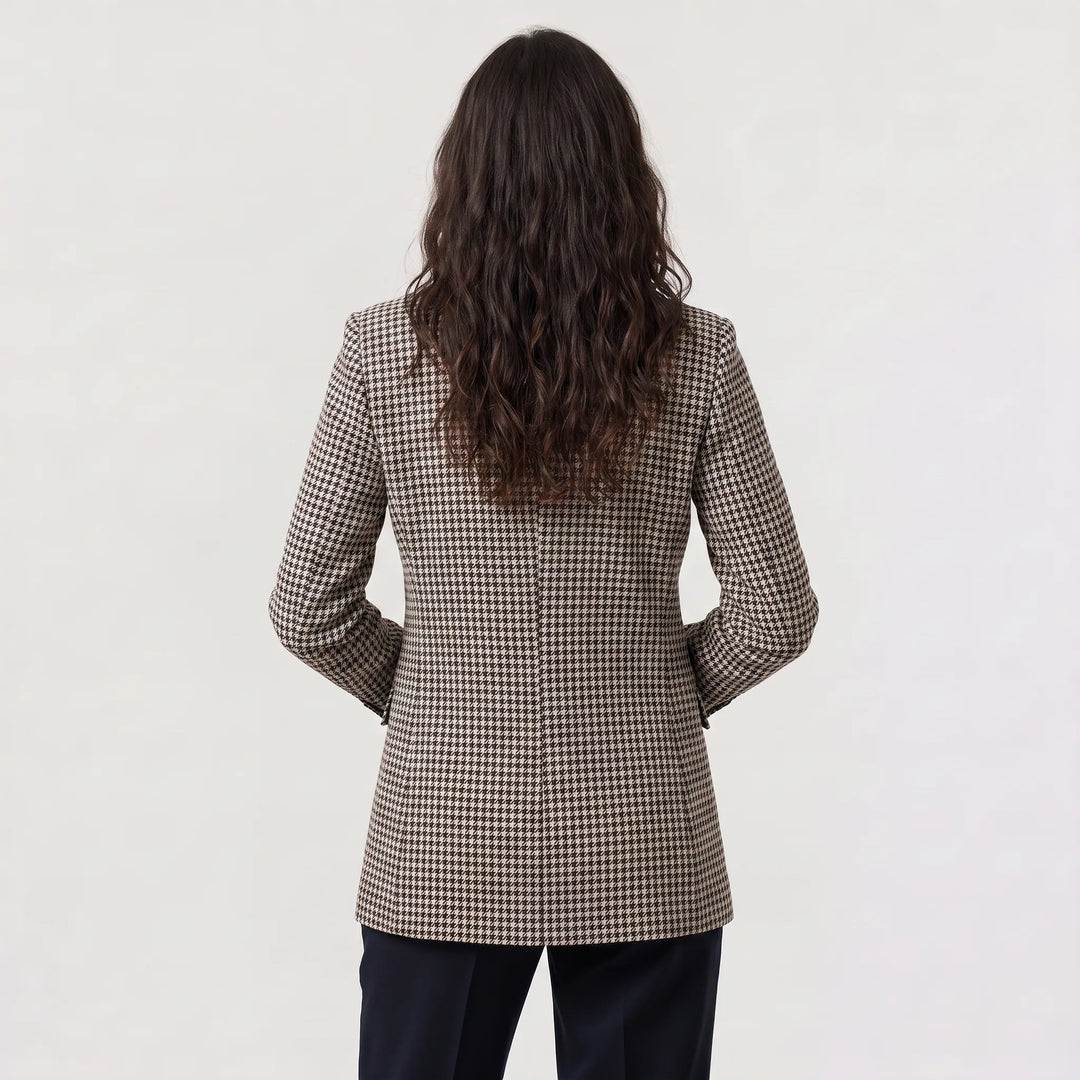 Veste Blazer Croisée Pied-de-Poule