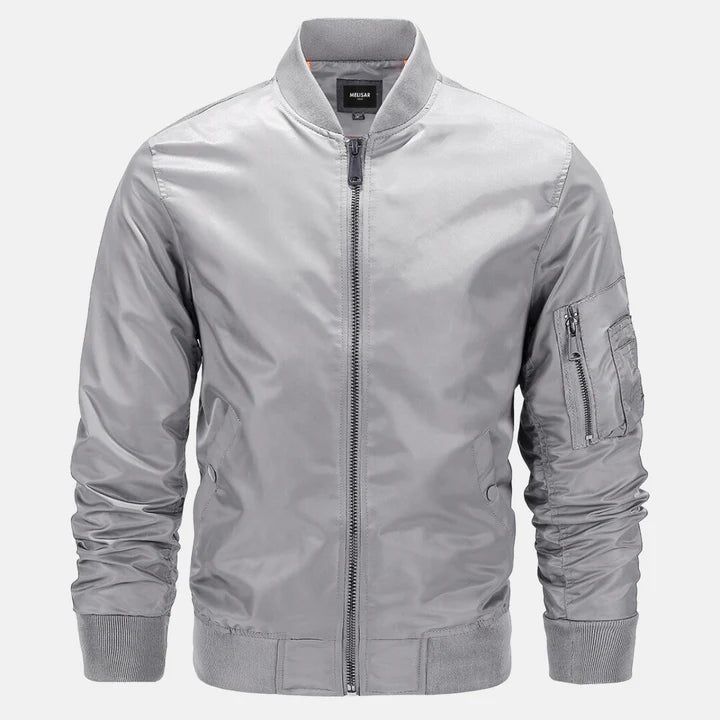 Veste Bomber Classique pour Homme – Gris Clair