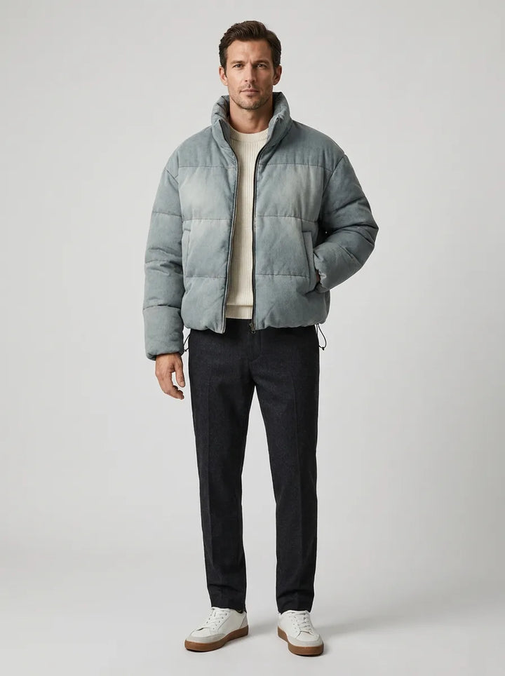 Veste Bouffante à Col Montant
