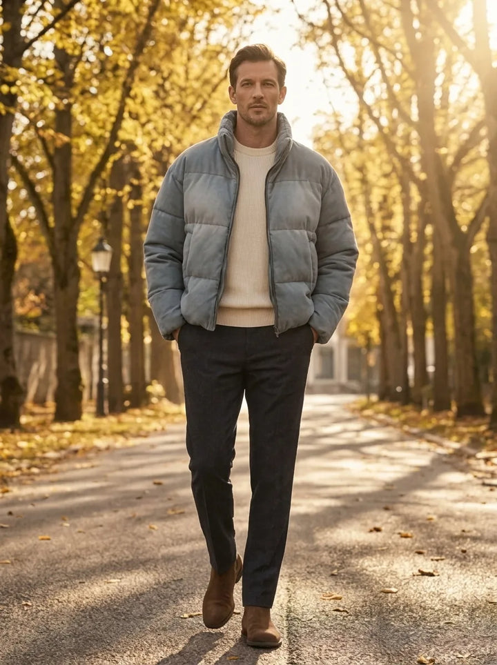 Veste Bouffante à Col Montant