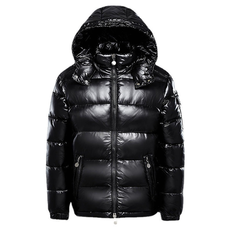 Veste Bouffante Effet Brillant – Noir