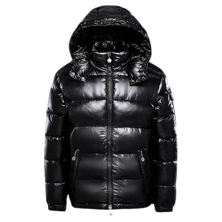Veste Bouffante Effet Brillant – Noir