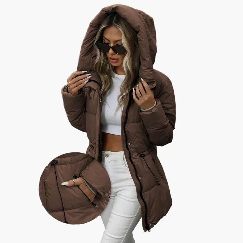 Veste Chaude à Silhouette Cintrée – Marron