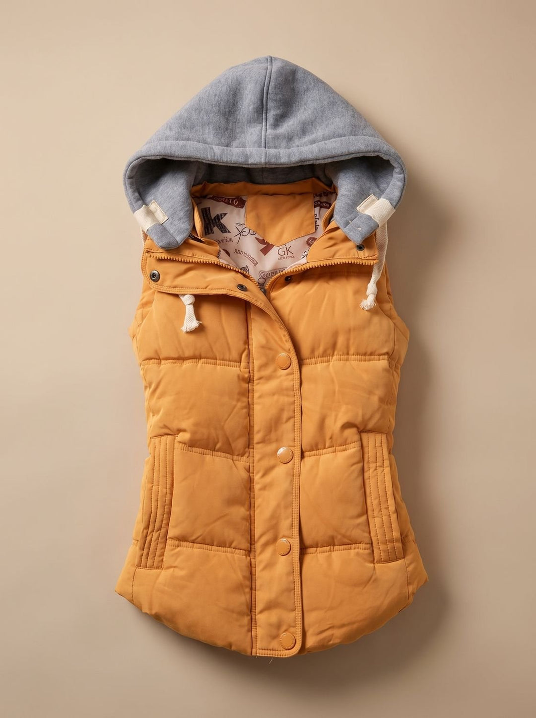 Veste Cintrée à Capuche Amovible – Jaune