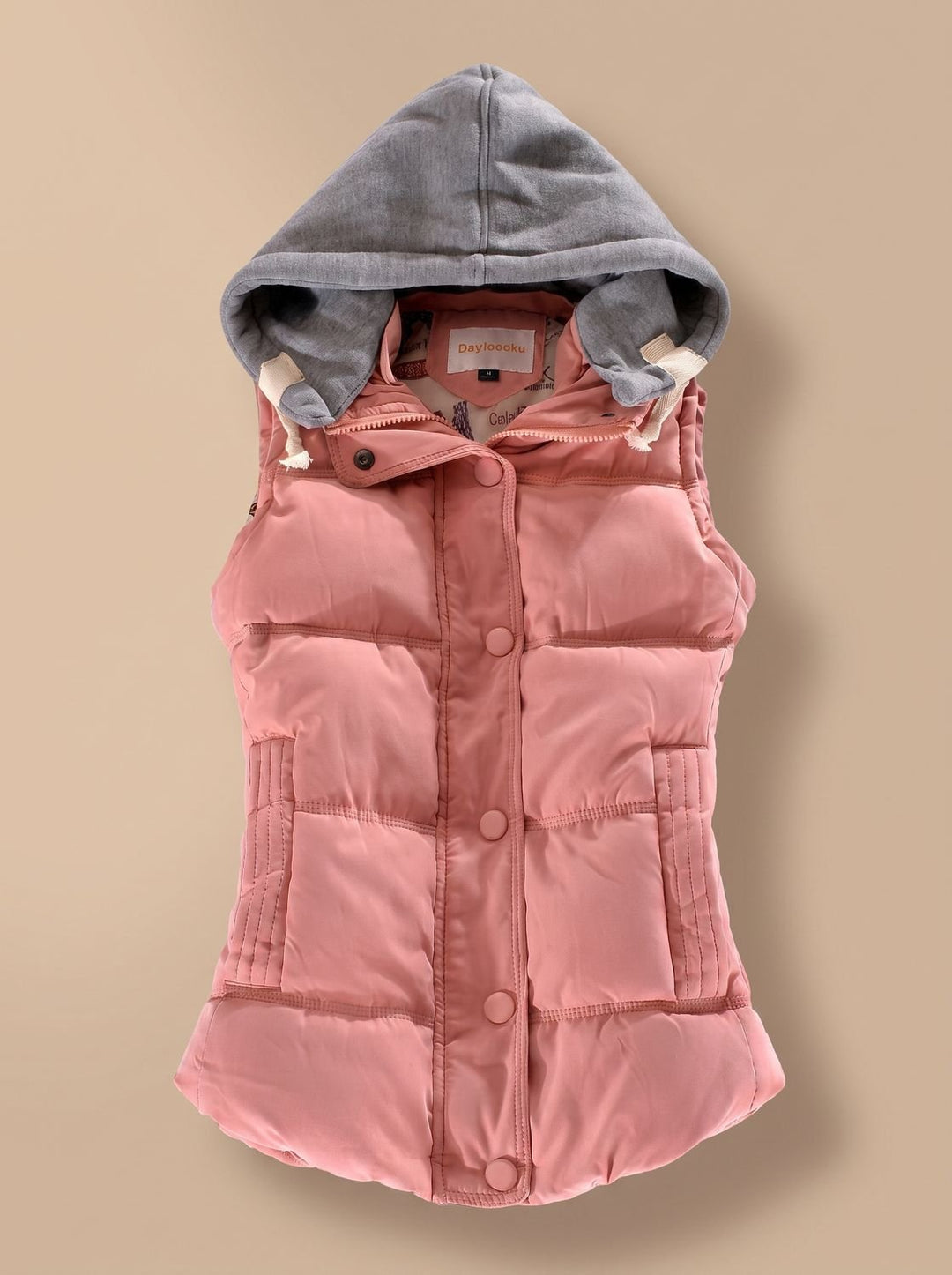 Veste Cintrée à Capuche Amovible – Rose