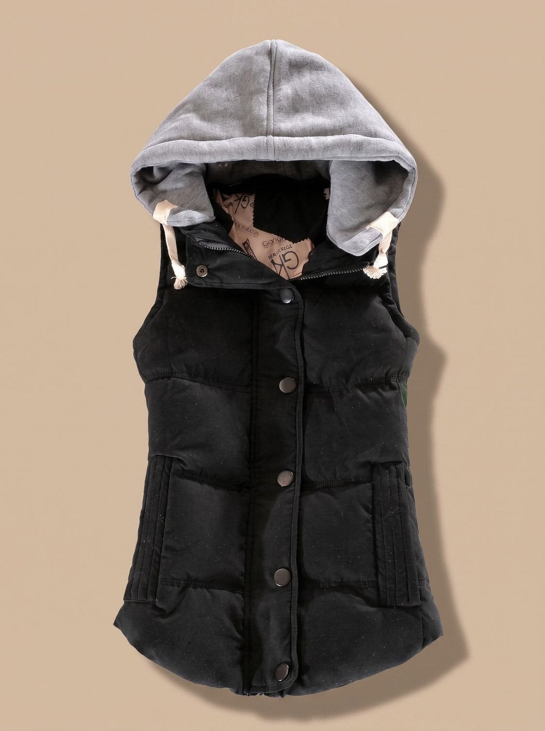 Veste Cintrée à Capuche Amovible – Noir