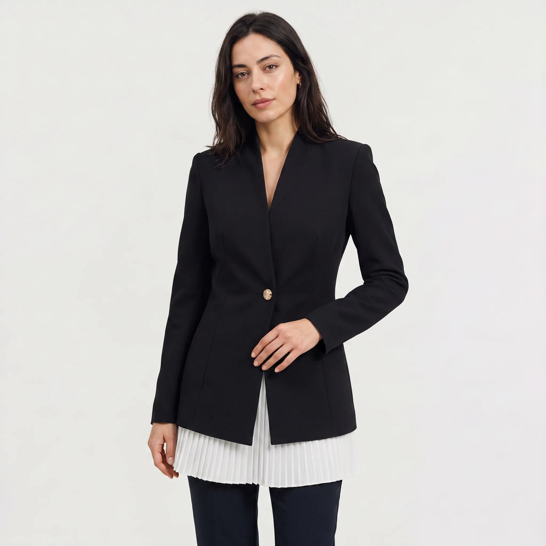 Veste cintrée à détails raffinés – Noir/Blanc