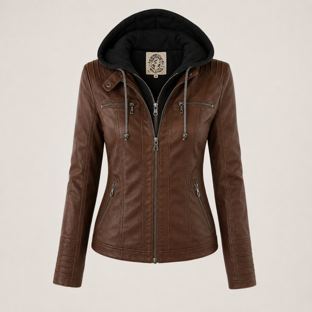 Veste cintrée avec capuche – Marron Foncé