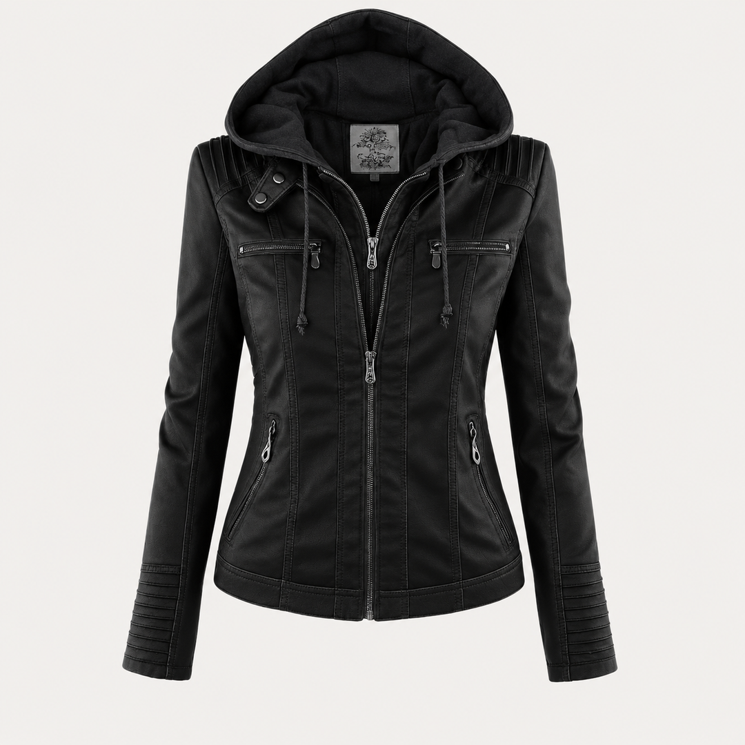 Veste cintrée avec capuche – Noir