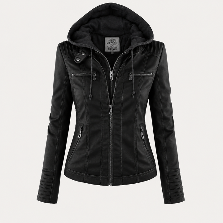 Veste cintrée avec capuche – Noir