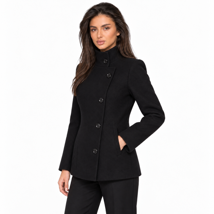 Veste Courte à Boutonnage Décalé