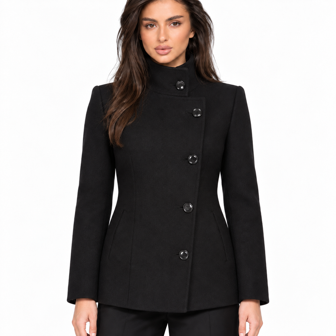Veste Courte à Boutonnage Décalé