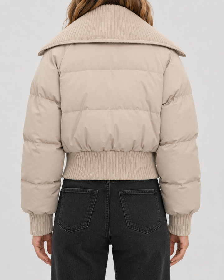 Veste Courte à Grand Col Texturé