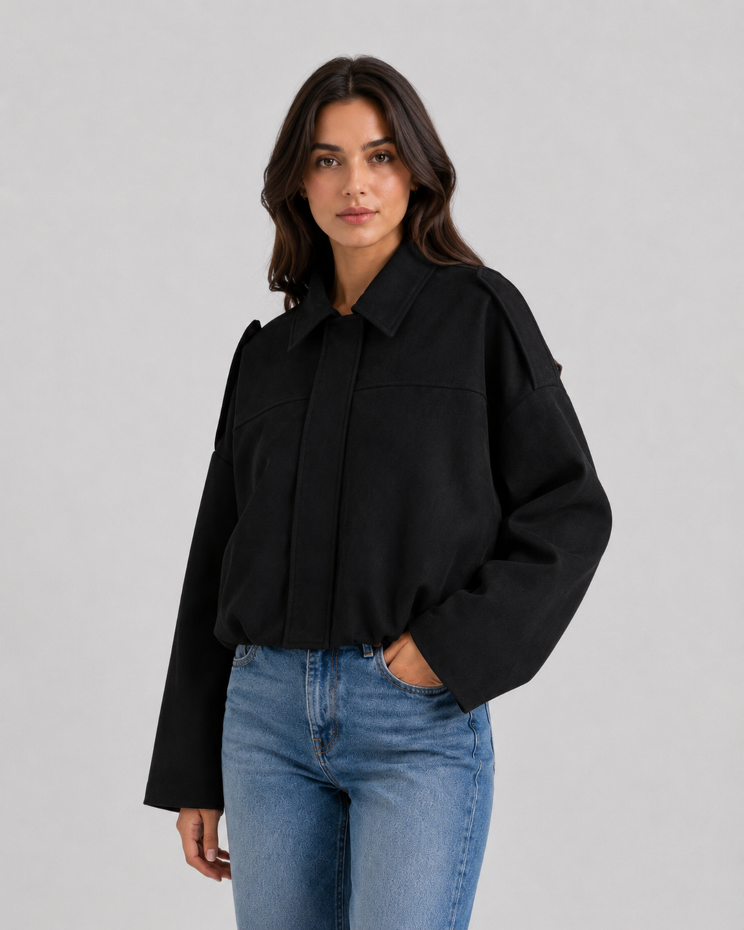 Veste Courte à Silhouette Ample