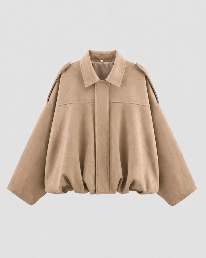 Veste Courte à Silhouette Ample – Beige