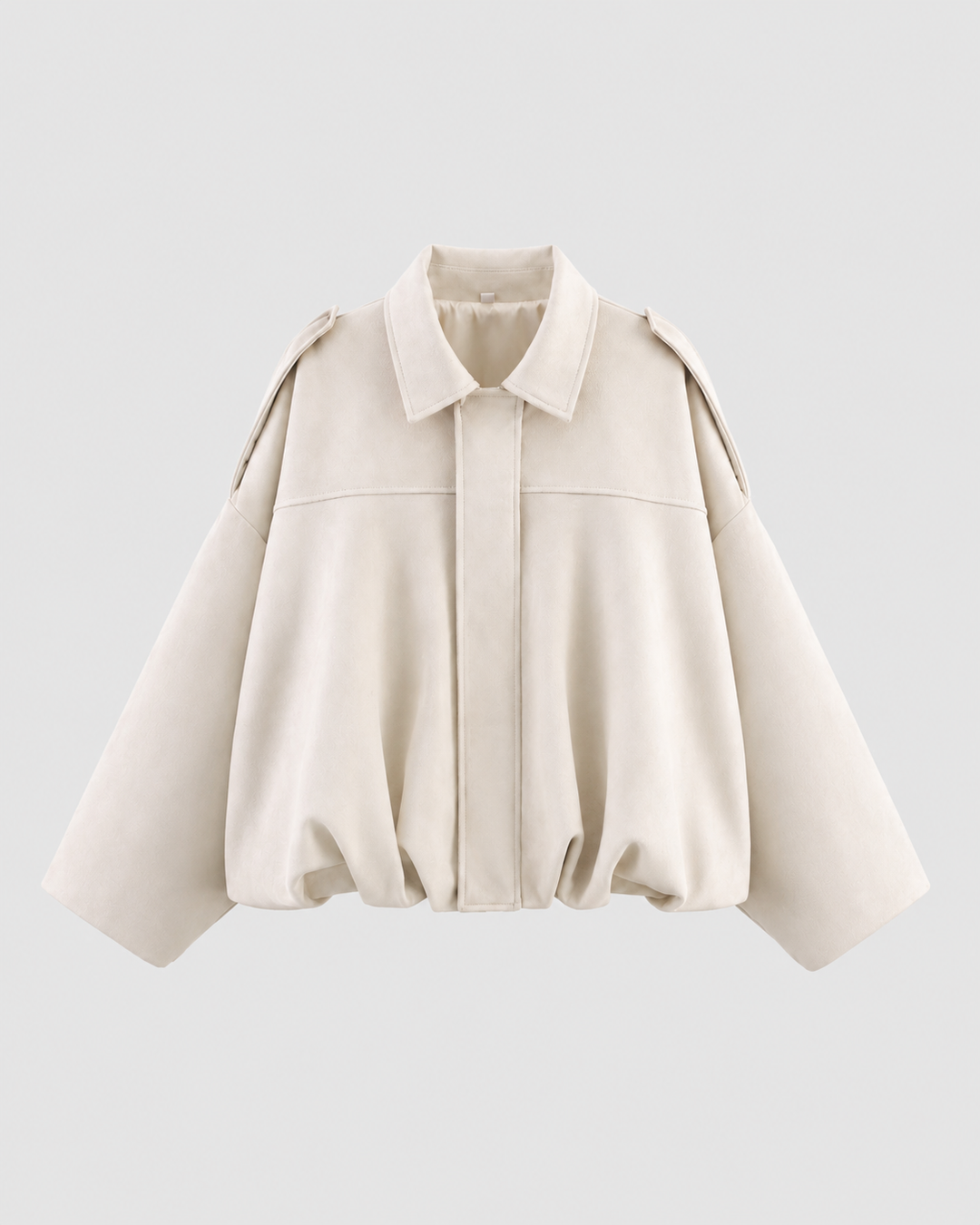 Veste Courte à Silhouette Ample – Blanc