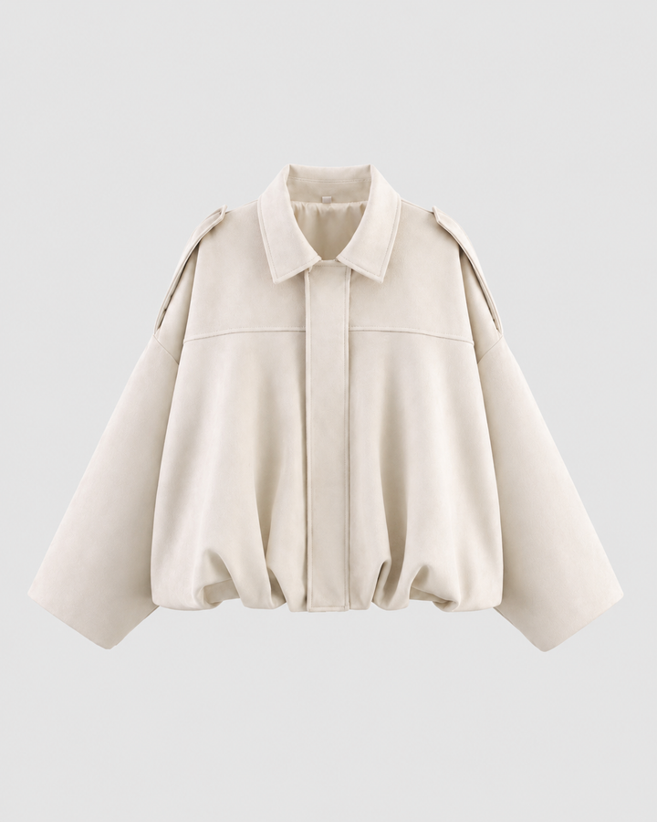 Veste Courte à Silhouette Ample – Blanc
