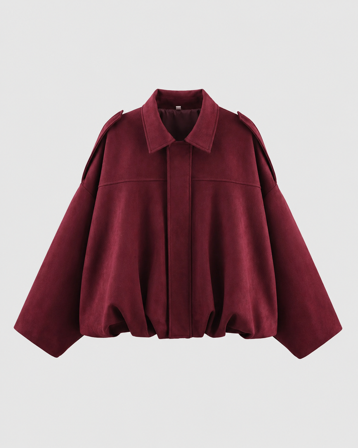 Veste Courte à Silhouette Ample – Bordeaux