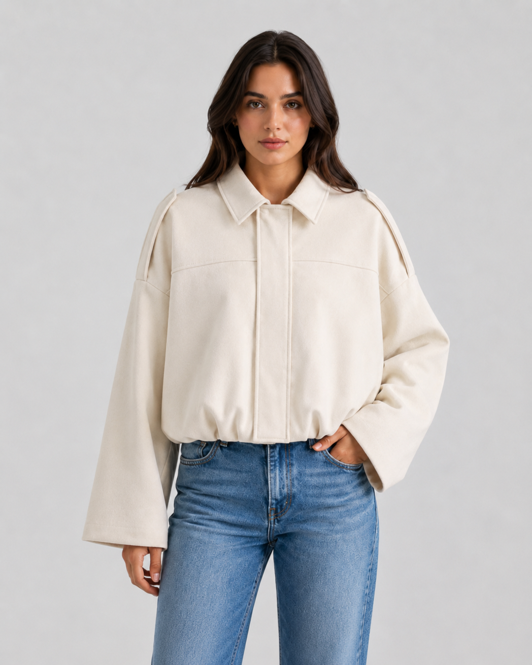 Veste Courte à Silhouette Ample