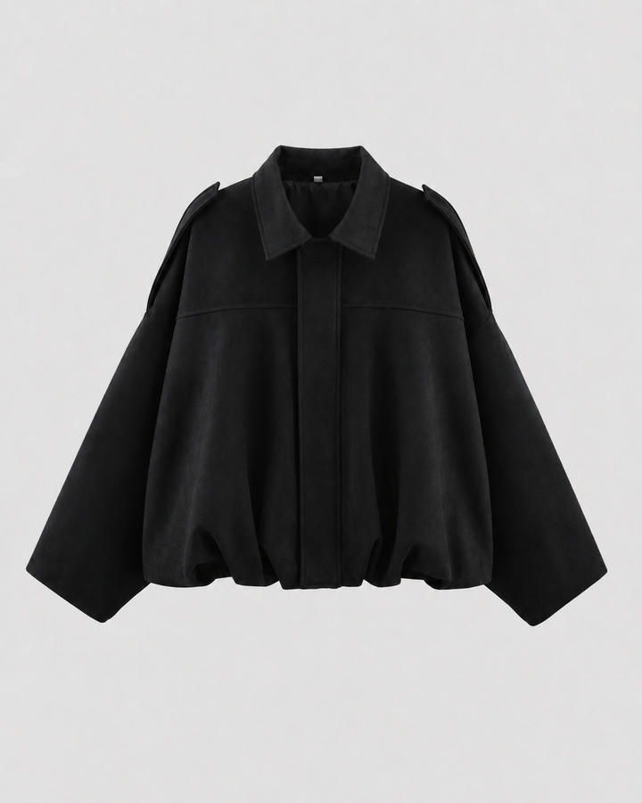Veste Courte à Silhouette Ample – Noir
